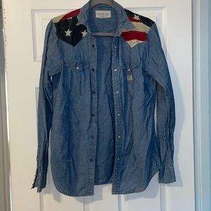 Denim and supply Polo Ralph Lauren American Flag Mens Button-Up Shirt Size S